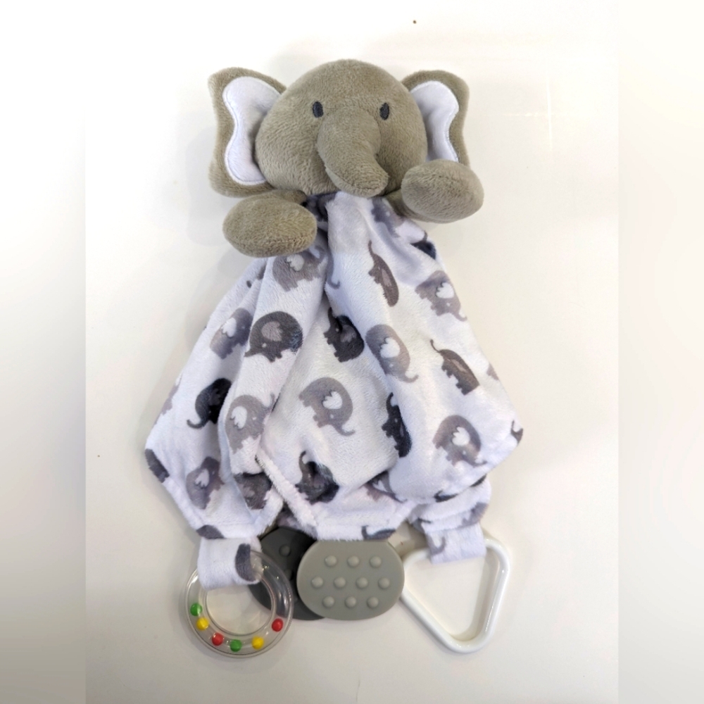 Modern Baby elephant polyester lovey security blanket